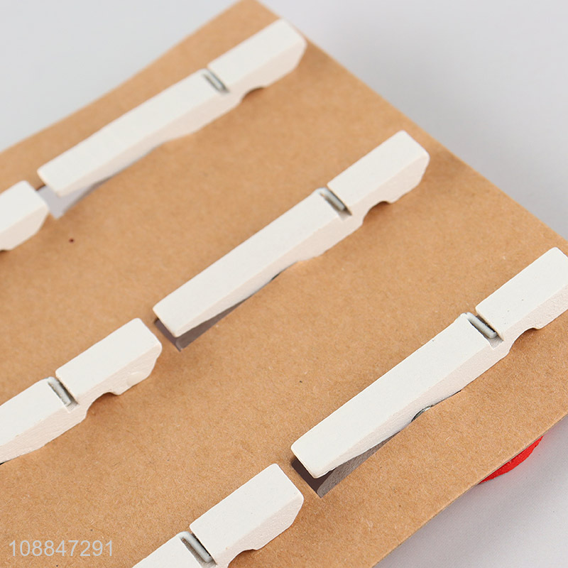 Hot items 6pcs heart shape wooden clip wooden photo clip