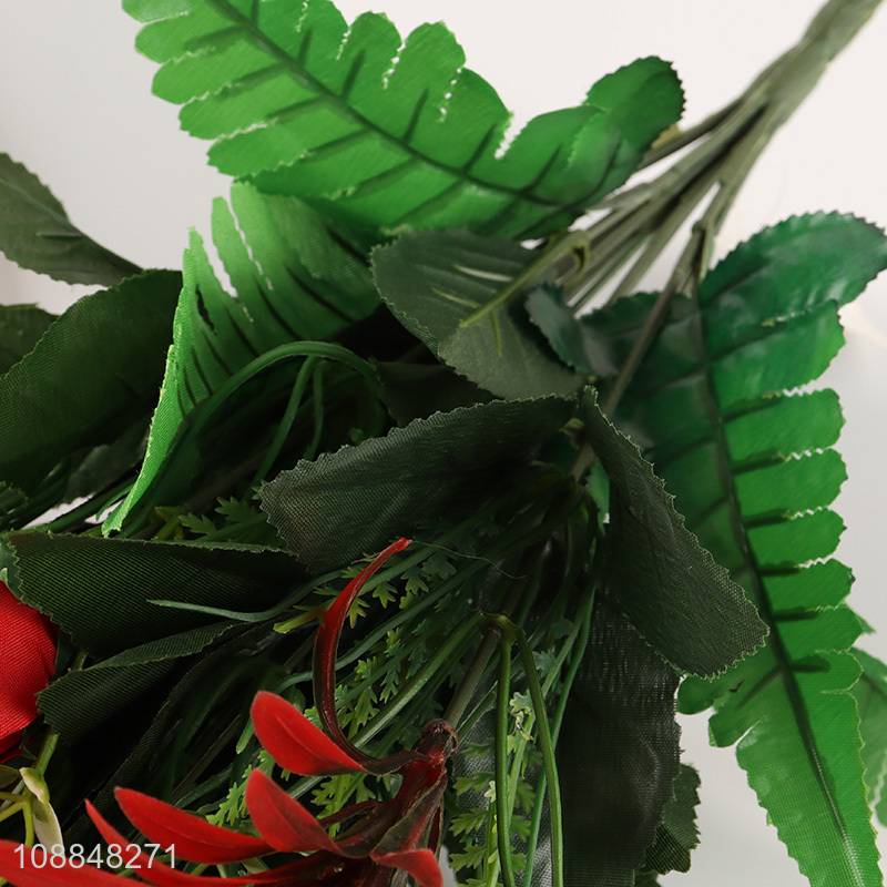 Hot selling 12-head artificial rose flowers for wedding decor