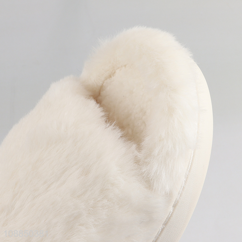 New arrival winter white plush warm slippers for women