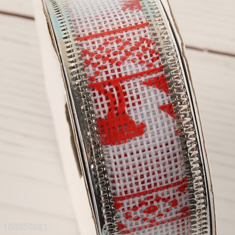 Wholesale Christmas ribbons wired edge holiday ribbons for wreath