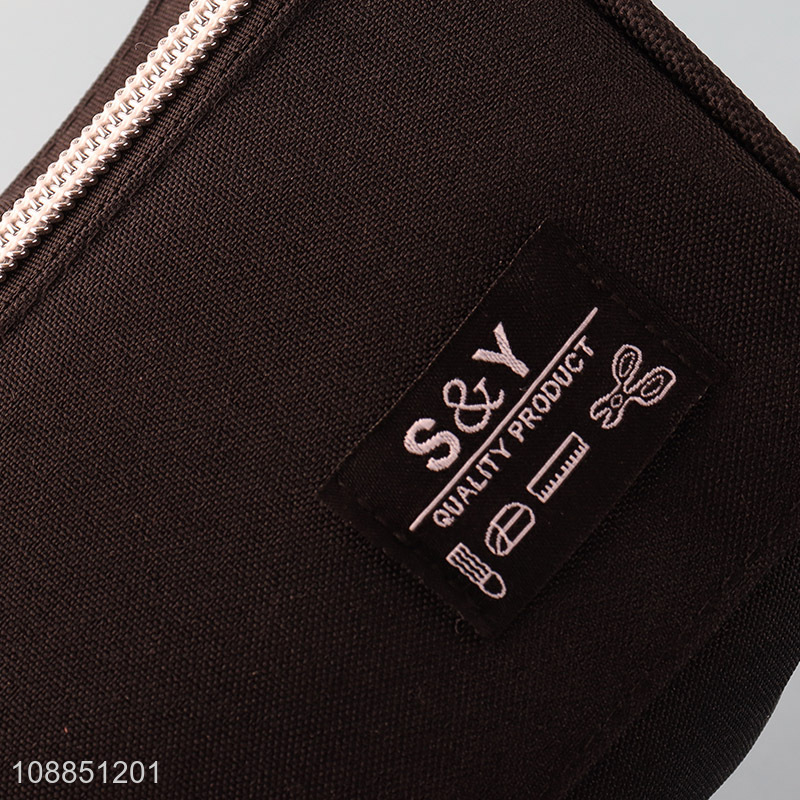 Wholesale large capacity zippered pencil bag stationery pen bag