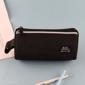 Wholesale large capacity zippered pencil <em>bag</em> stationery <em>pen</em> <em>bag</em>