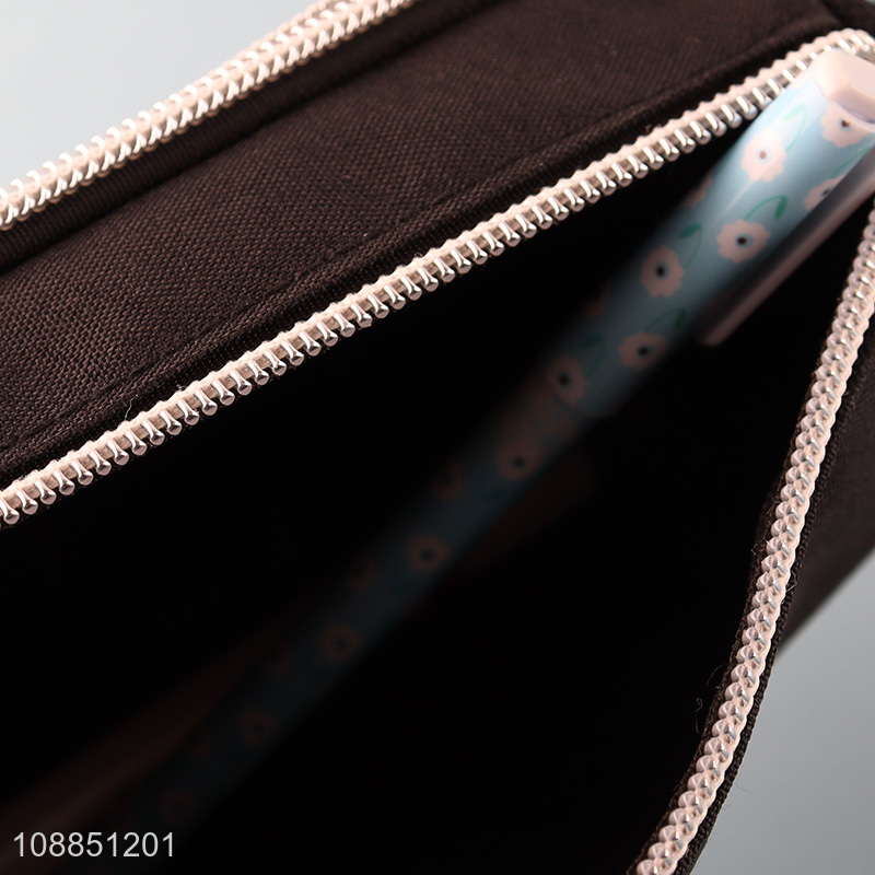 Wholesale large capacity zippered pencil bag stationery pen bag