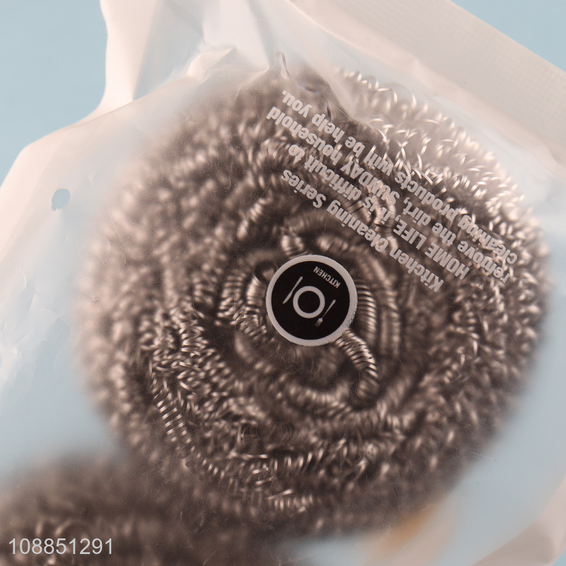 Wholesale 3pcs stainless steel scourers for dishes pans cleaning