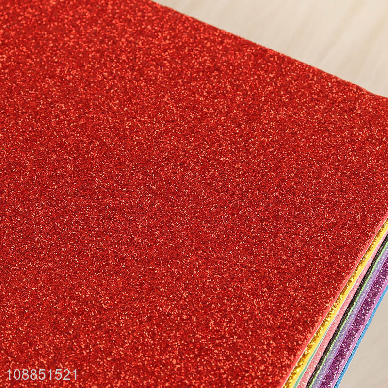 Wholesale 10 sheets glitter color paper cardstock for DIY craft