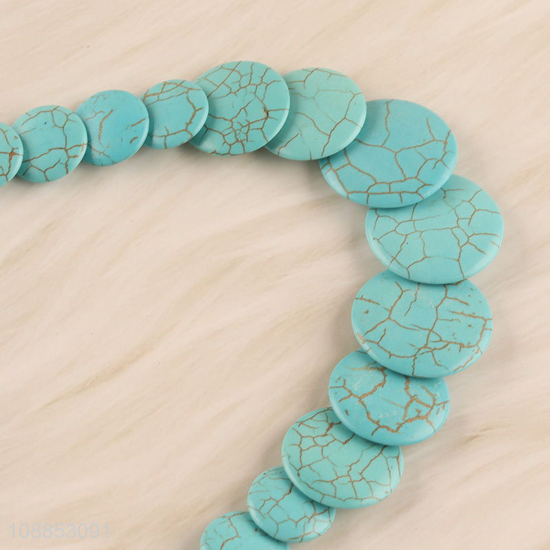 Hot selling beaded simulated turquoise statement necklace for women
