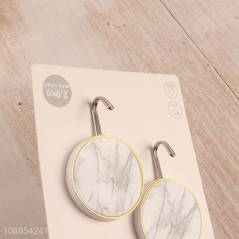 Good selling 2pcs bathroom kitchen sticky hook set for home