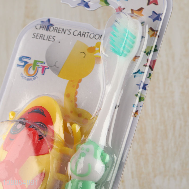 Factory Price Durable Plastic Children's Toothbrush with Toy