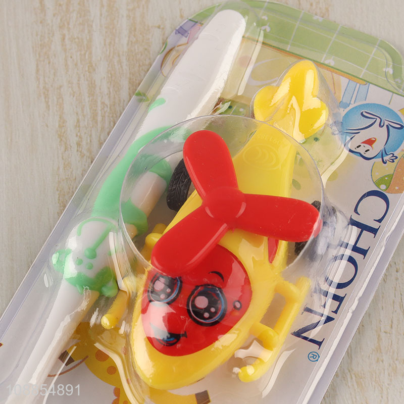 Factory Price Durable Plastic Children's Toothbrush with Toy