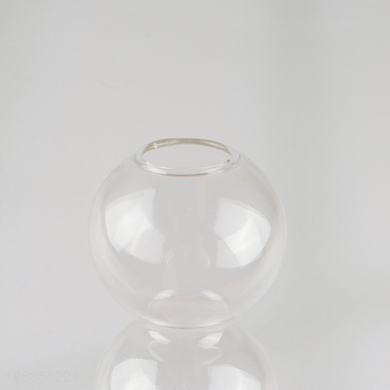 Latest products transparent glass bulk ball flower vase