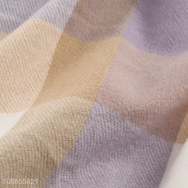 Hot selling women's imitated cashmere scarf winter warm fringe scarf