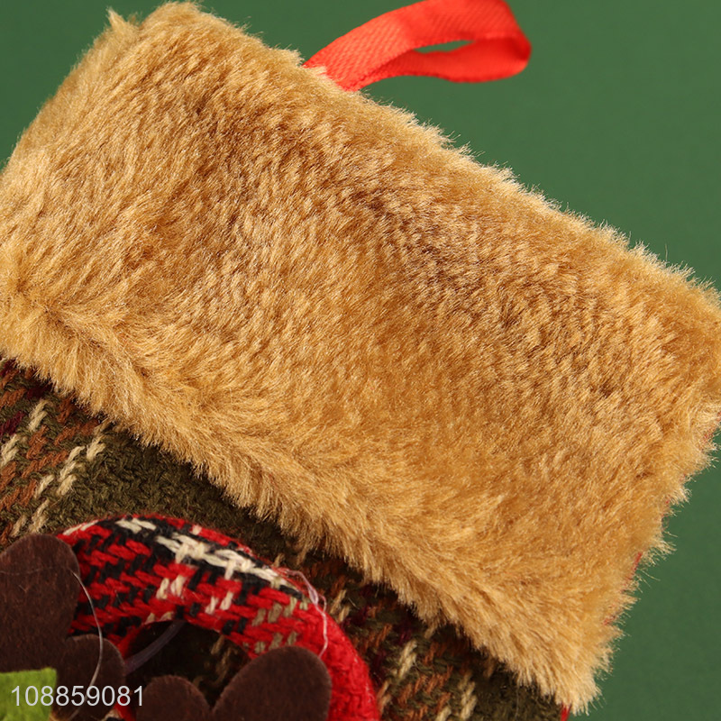 Hot Selling Plaid Christmas Stockings Hanging Christmas Tree Decoration