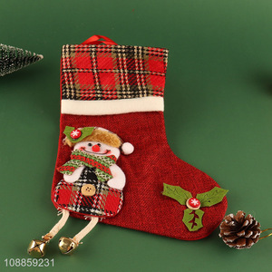 High Quality Imitated Linen Christmas Stockings for Family Holiday Party Decor