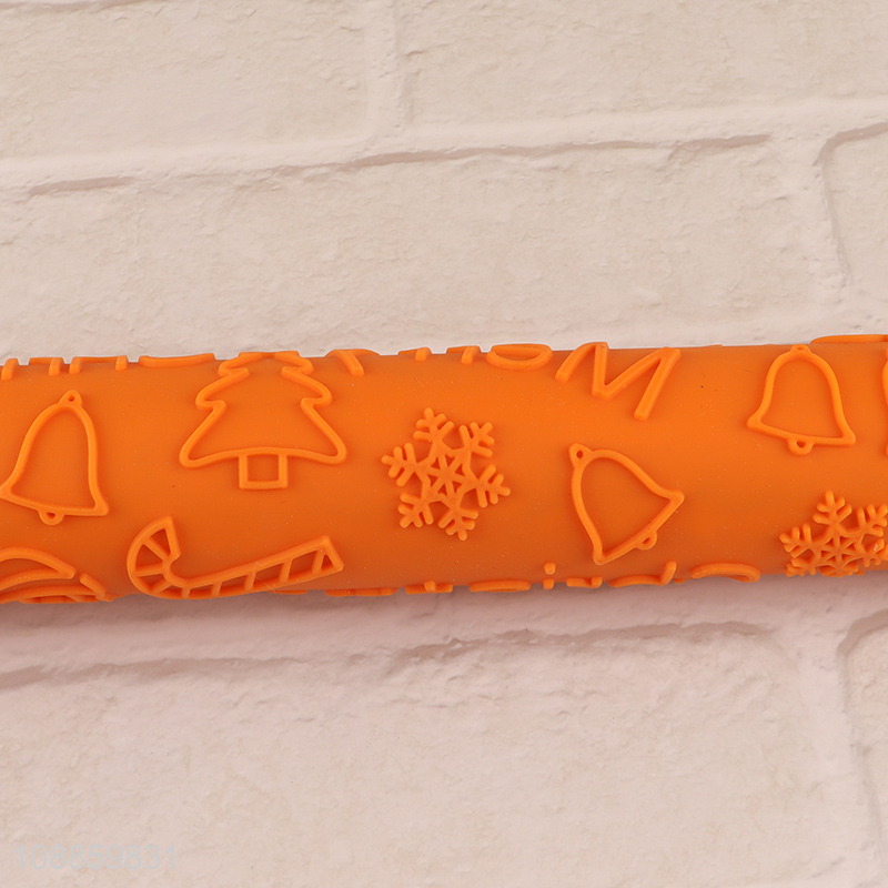 New arrival Christmas cookies embossing non-stick rolling pin