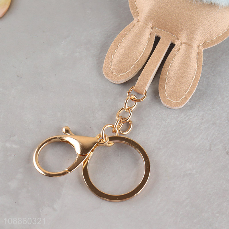 New product cute pom pom key chain artificial fur ball keychain