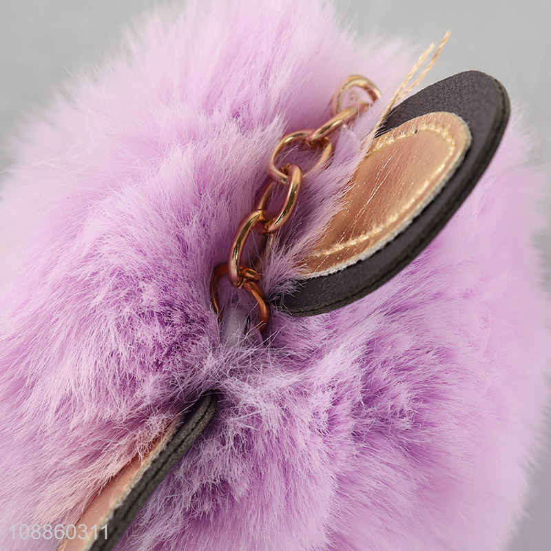 Online wholesale pom pom key chain faux fur fluffy ball keychain