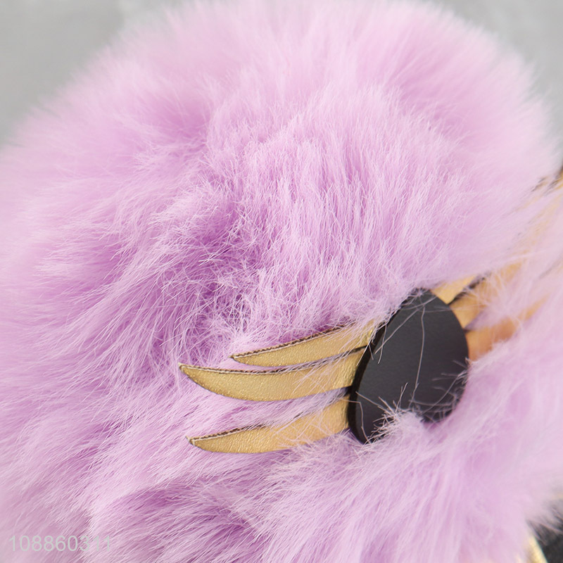 Online wholesale pom pom key chain faux fur fluffy ball keychain