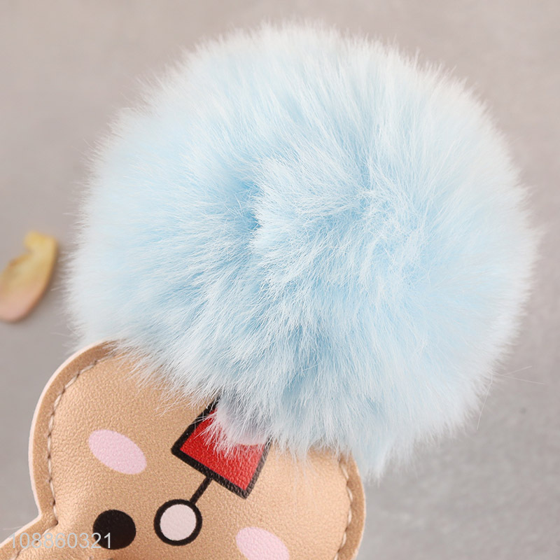New product cute pom pom key chain artificial fur ball keychain