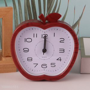 Yiwu market apple shaped home desk clock table clock for sale
