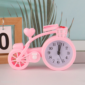 Factory supply bicycle shape pink <em>alarm</em> <em>clock</em> for desktop