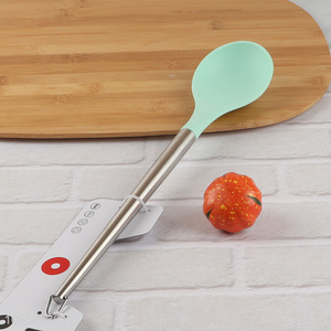 China imports silicone nylon kitchen spoon with stainless steel handle