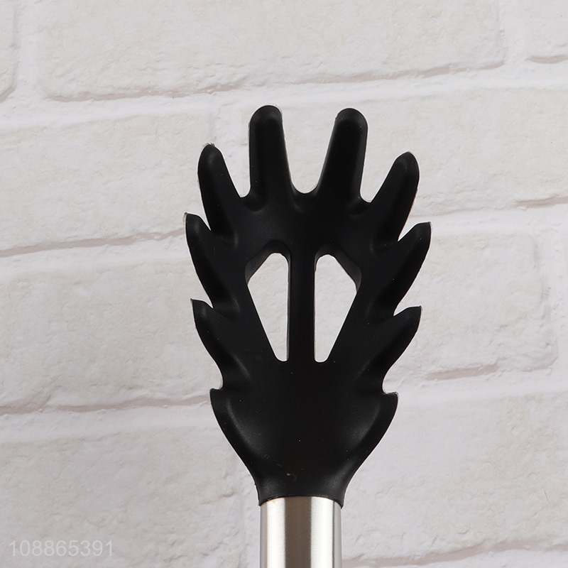 China imports food grade silicone pasta fork with long metal handle