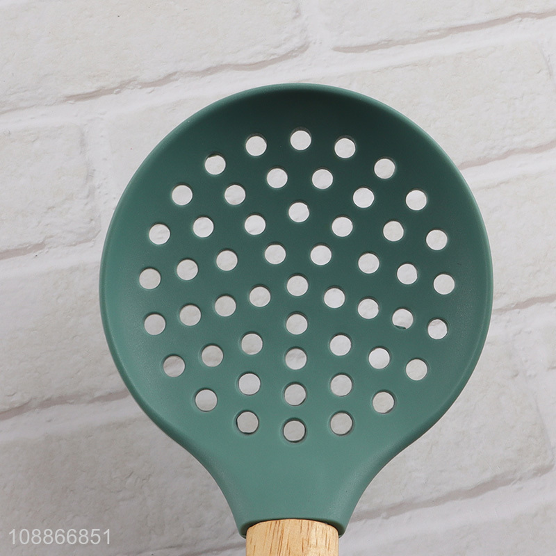 Wholesale silicone skimmer spoon strainer spoon kitchen cooking spoon