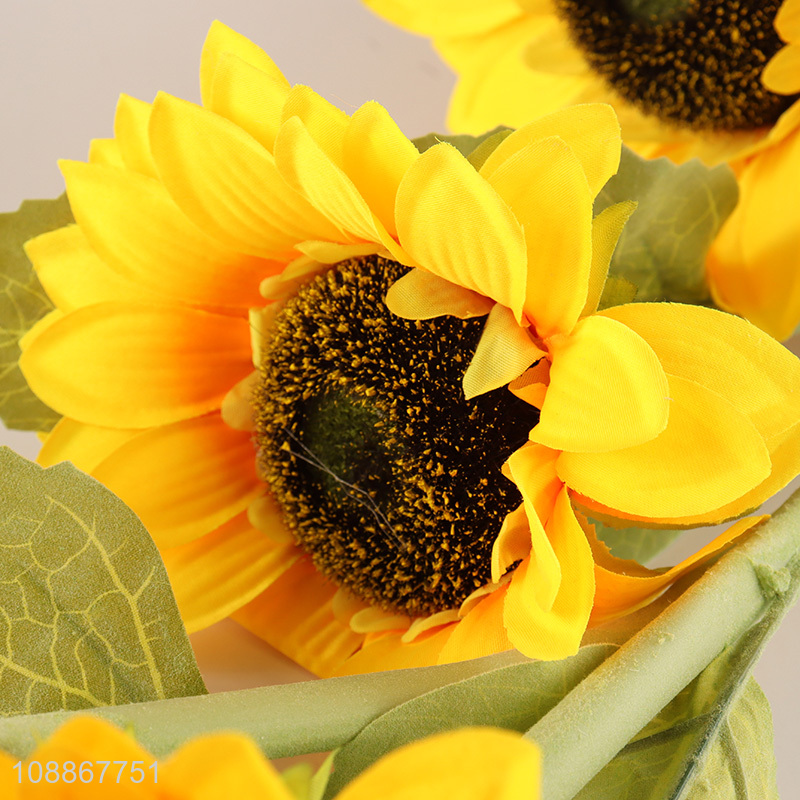 Popular products 5heads artificial sunflower fake flower for sale