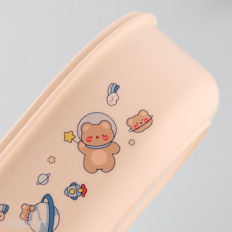 Popular products 1000ml cartoon kids lunch box with fork spoon