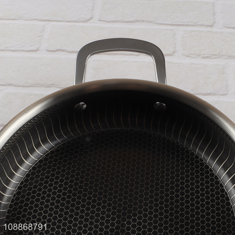 New product stainless steel non-stick coating frying pan with glass lid