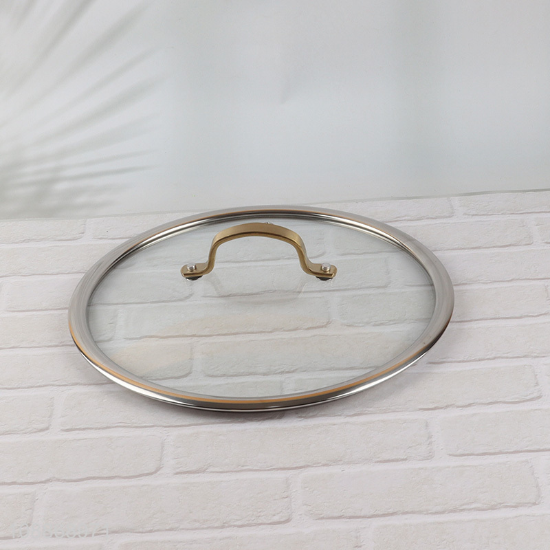 Good quality 2-handle stainless steel nonstick frying pan with glass lid