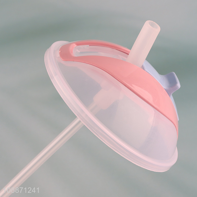 Factory price cartoon plastic straw cup water cup for sale