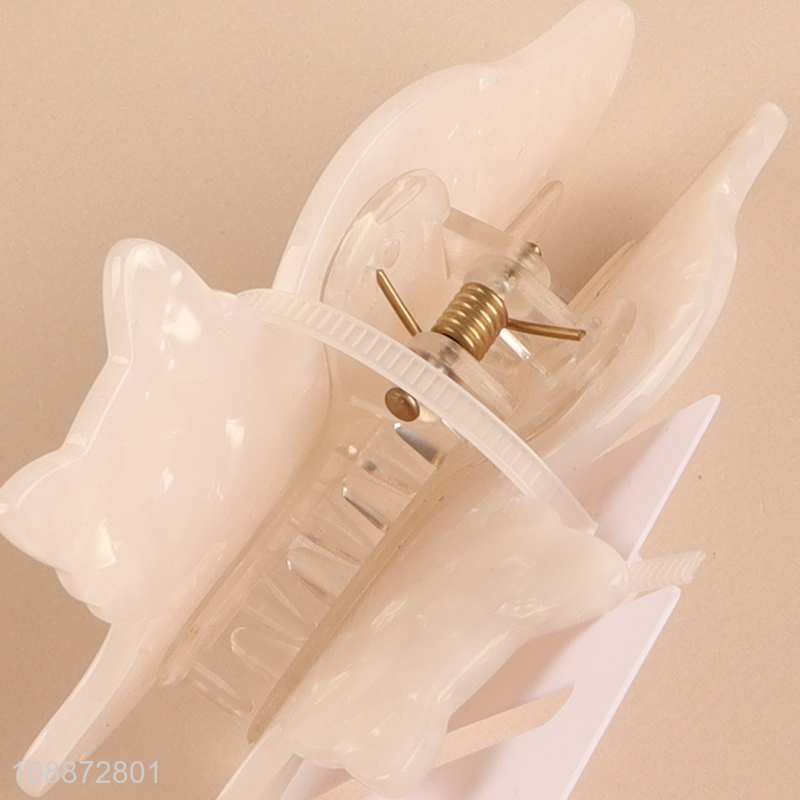 Hot selling cute cat shaped cellulose acetate hair claw clips for girls