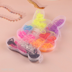 Wholesale diy rubber hair bands elastic hair ties with bunny shaped <em>box</em>