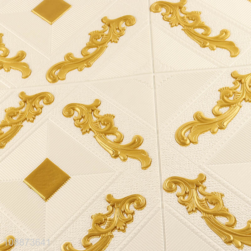 Hot sale 3d waterproof diamond check wall sticker wallpaper wholesale