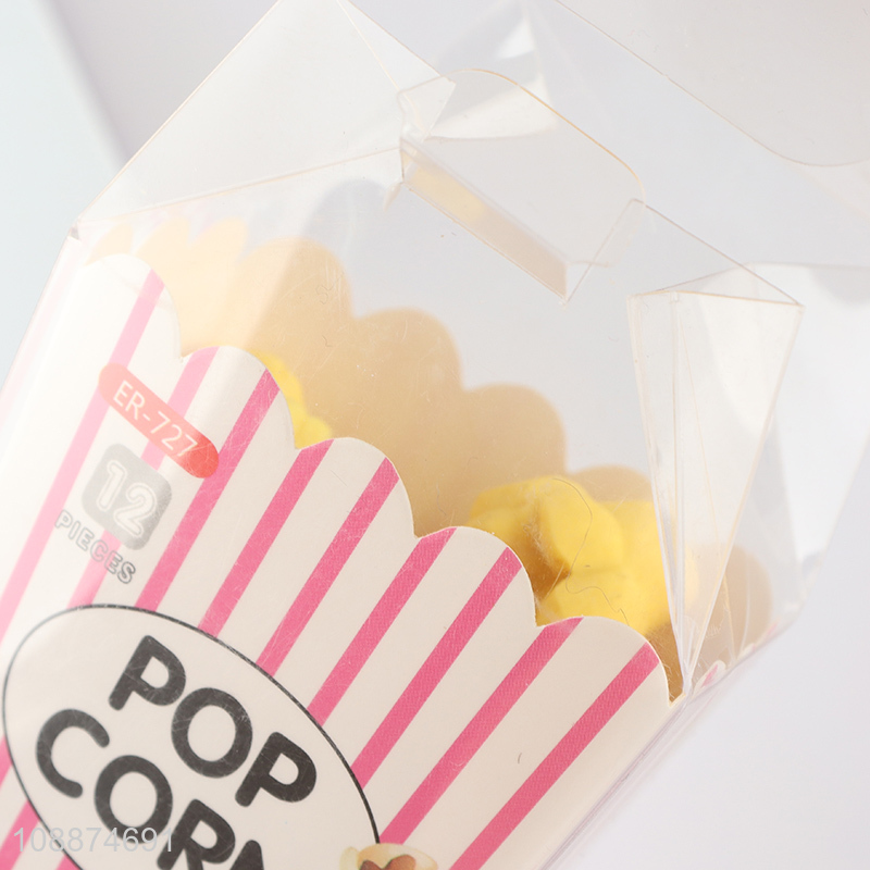 China wholesale creative pop corn shaped non-toxic eraser for stationery