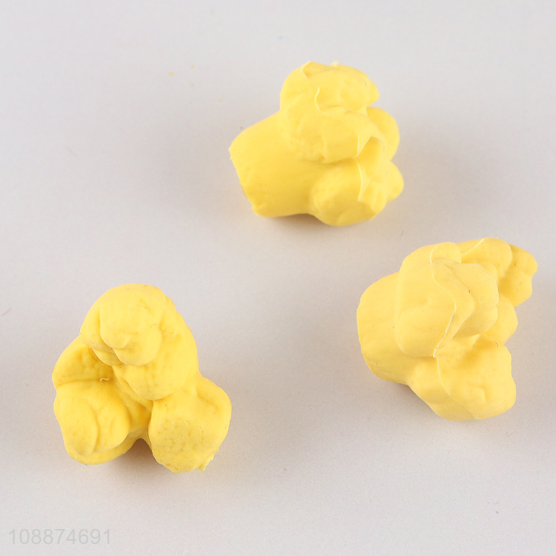 China wholesale creative pop corn shaped non-toxic eraser for stationery