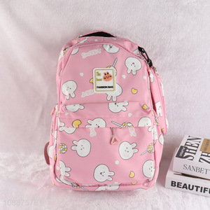 Good selling rabbit printed pink girls kids <em>school</em> bag <em>backpack</em>
