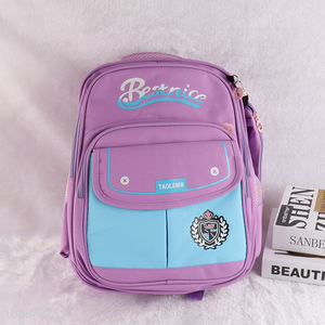 China factory purple polyester waterproof children <em>school</em> bag <em>backpack</em>