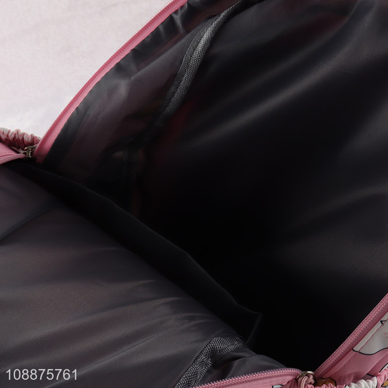 Good selling rabbit printed pink girls kids school bag backpack