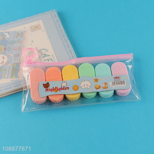 Popular products 6pcs multicolor kids painting highlighter pen for sale