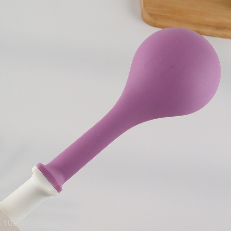 Hot selling long handle silicone soup ladle for kitchen utensils