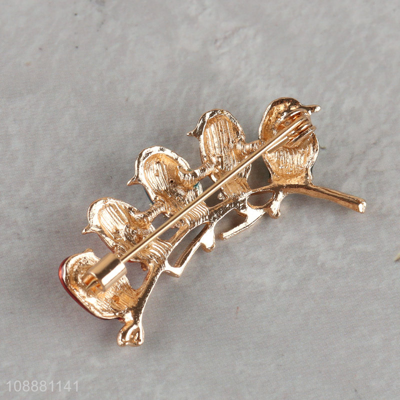 Top quality birds shaped colorful alloy jewelry alloy brooch for sale