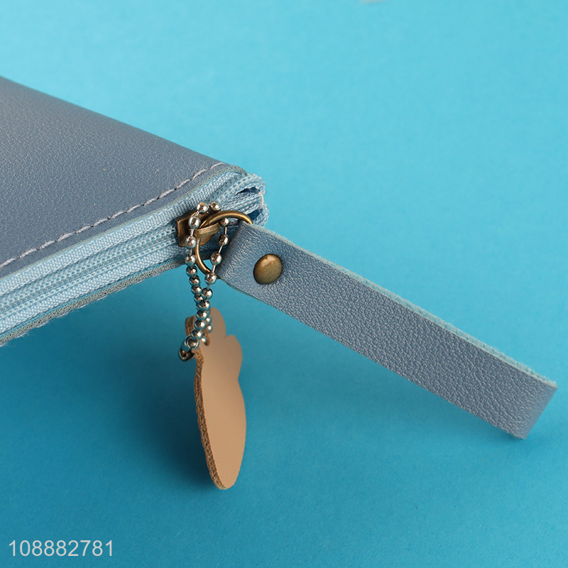 Yiwu market cartoon rabbit pu pencil bag with zipper