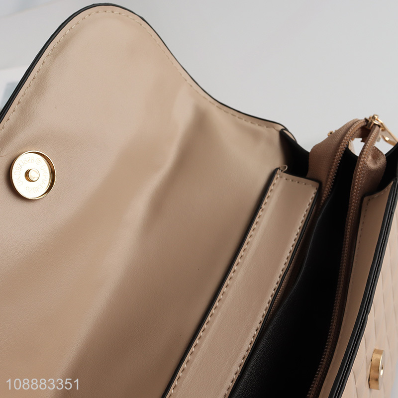 Top selling 2pcs pu leather women hand bag and long style wallet