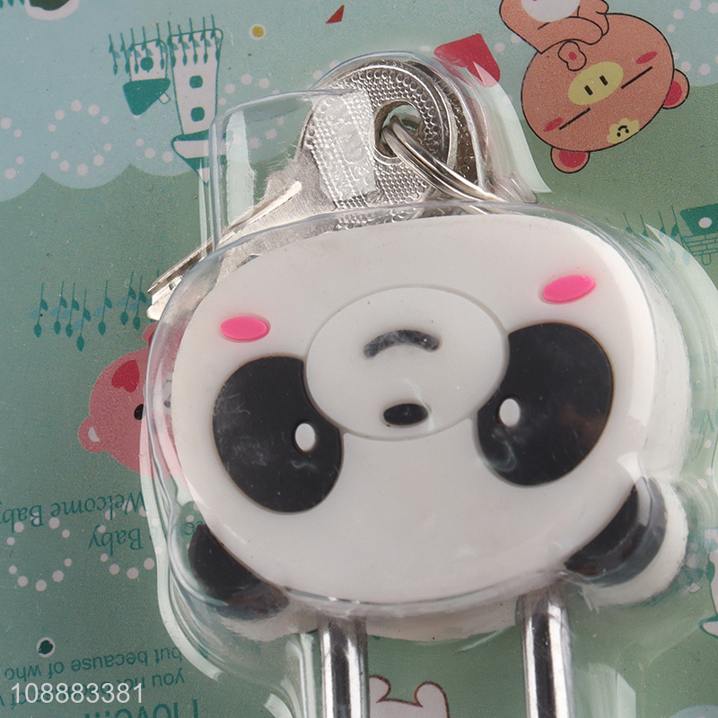 Top quality lovely cartoon panda shaped padlock with key