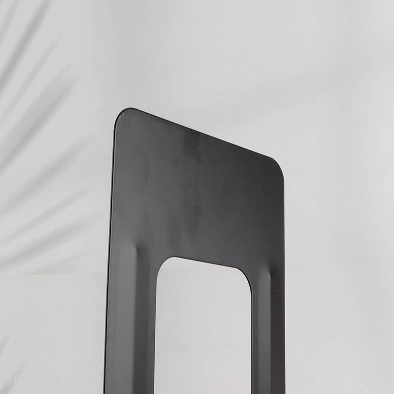 Online wholesale 2pcs heavy duty metal iron bookend set for shelves