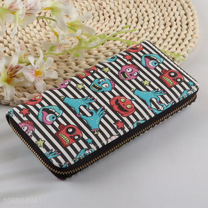 Wholesale cartoon printed pu leather zipper <em>wallet</em> credit card <em>clutch</em>