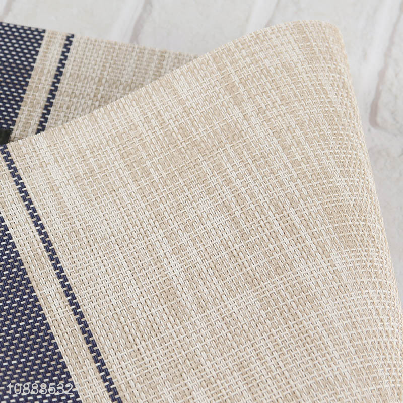 Hot selling washable heat resistant non-slip pvc woven placemats