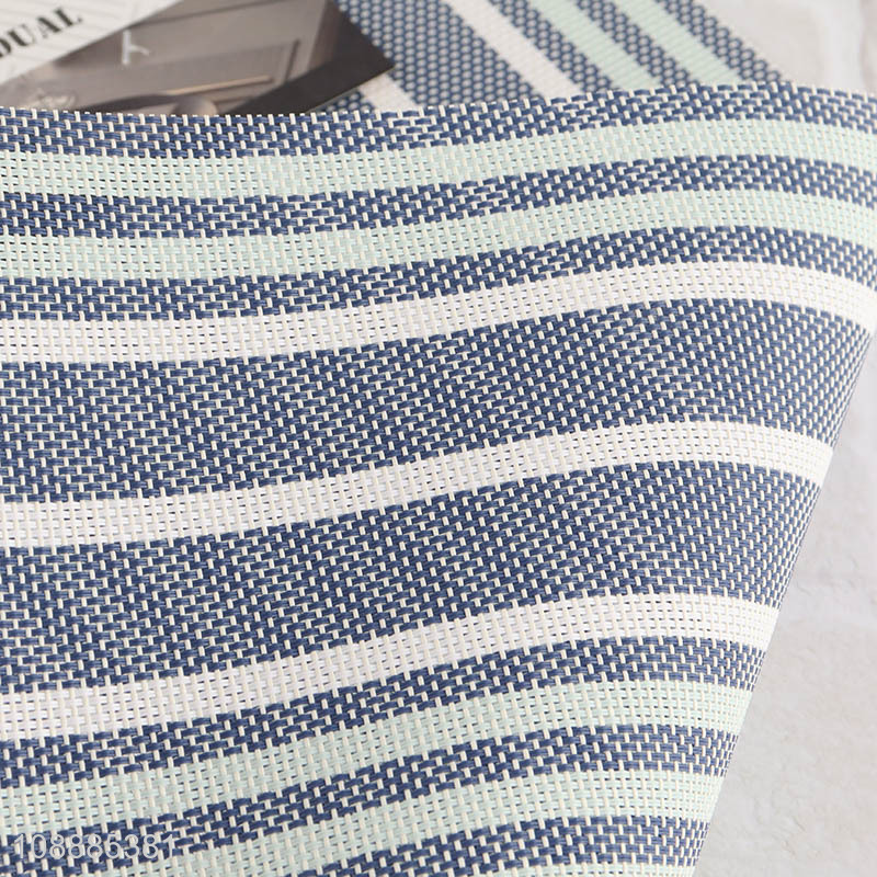Factory price heat resistant striped woven placemats for indoor outdoor